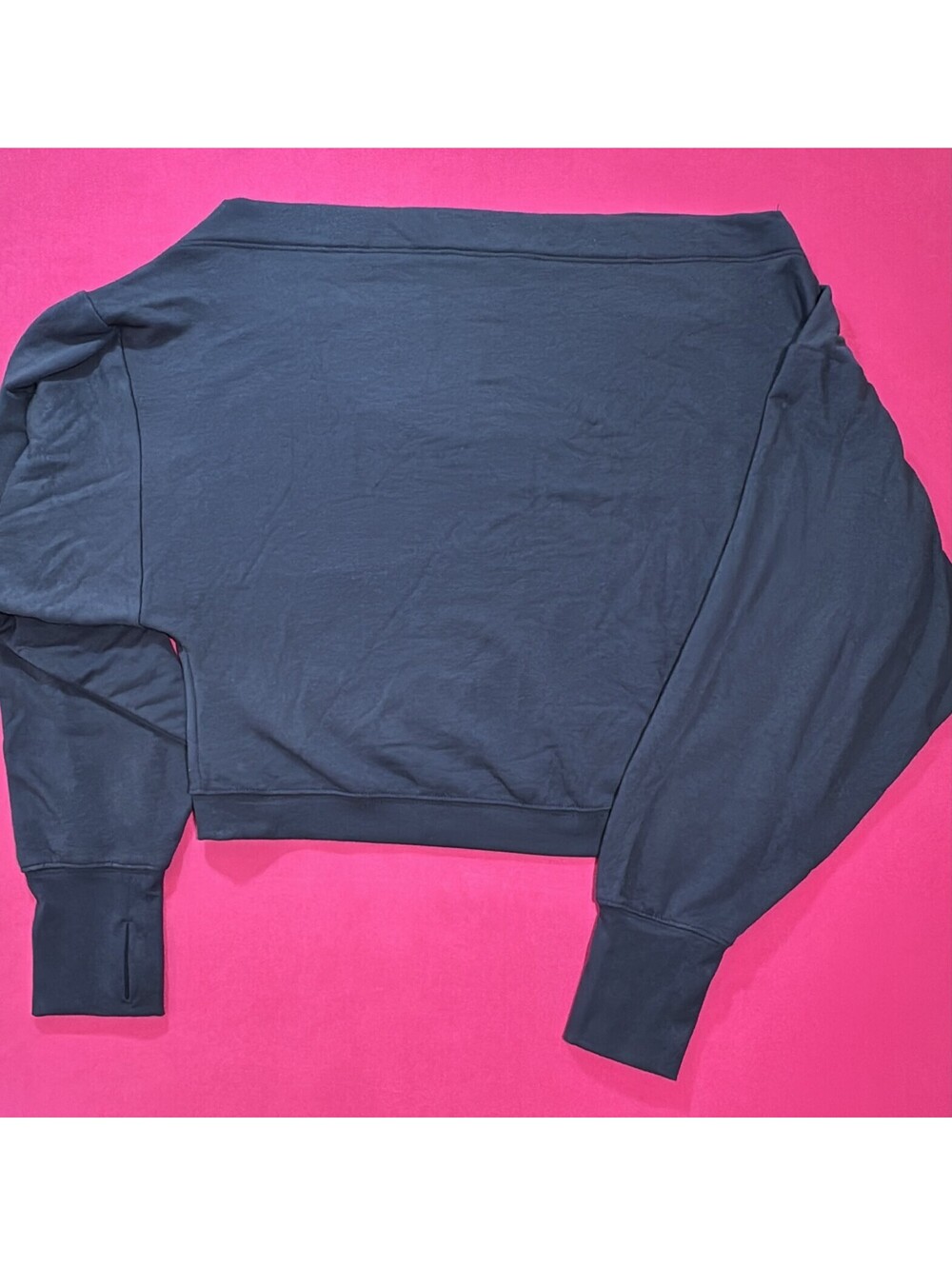 All In Motion Women’s Black Crewneck Sweatshirt  Thumbholes Size XS New